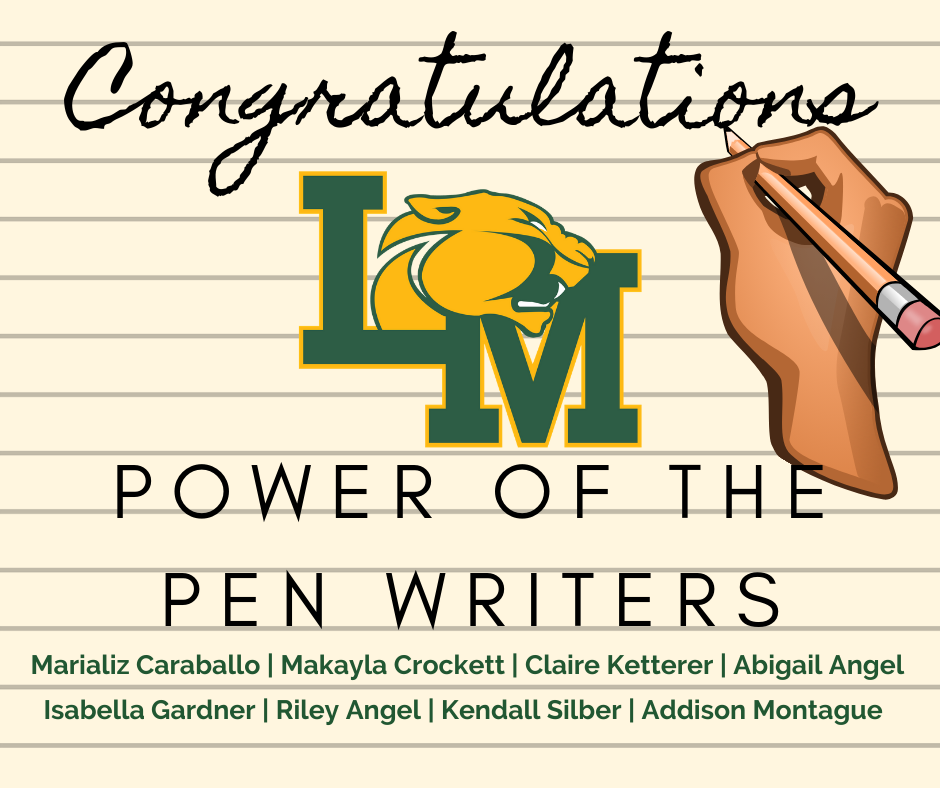 Congratulations to the Power of the Pen Writing Team